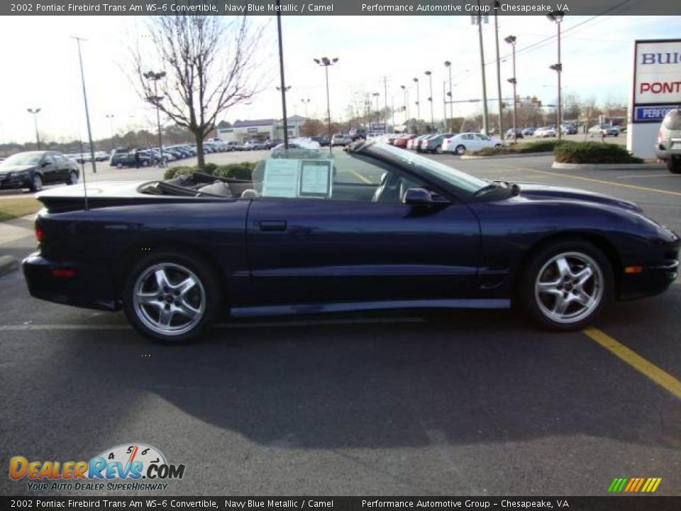 2002 Pontiac Firebird Trans Am WS-6 Convertible Navy Blue Metallic / Camel Photo #6
