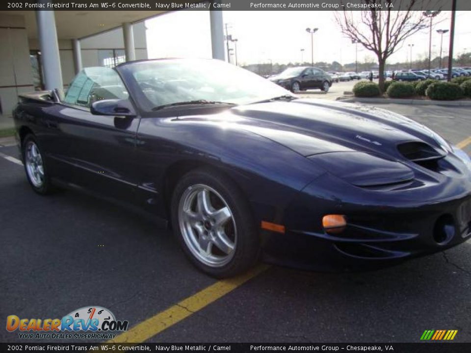 2002 Pontiac Firebird Trans Am WS-6 Convertible Navy Blue Metallic / Camel Photo #7