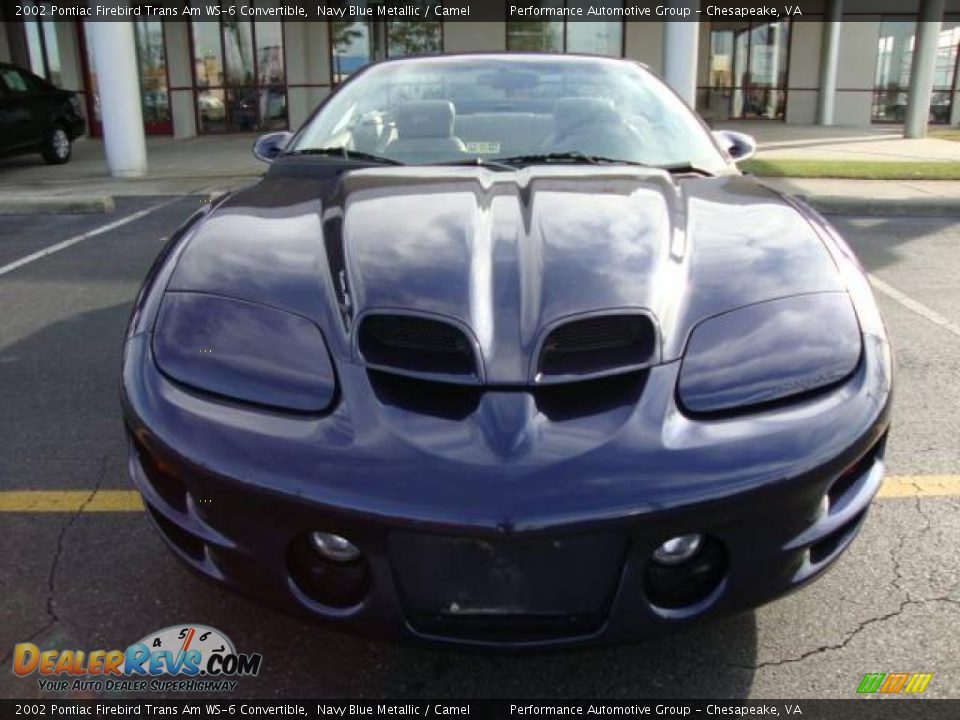 2002 Pontiac Firebird Trans Am WS-6 Convertible Navy Blue Metallic / Camel Photo #8