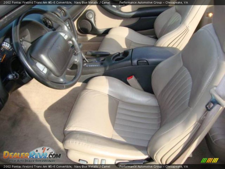 2002 Pontiac Firebird Trans Am WS-6 Convertible Navy Blue Metallic / Camel Photo #9