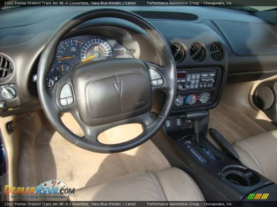 2002 Pontiac Firebird Trans Am WS-6 Convertible Navy Blue Metallic / Camel Photo #11