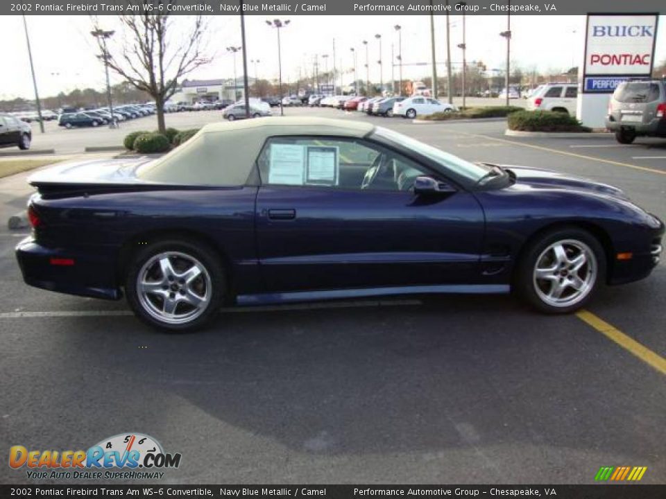 2002 Pontiac Firebird Trans Am WS-6 Convertible Navy Blue Metallic / Camel Photo #26