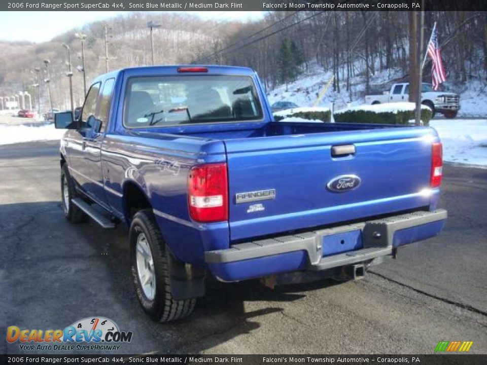 2006 Ford Ranger Sport SuperCab 4x4 Sonic Blue Metallic / Medium Dark Flint Photo #4