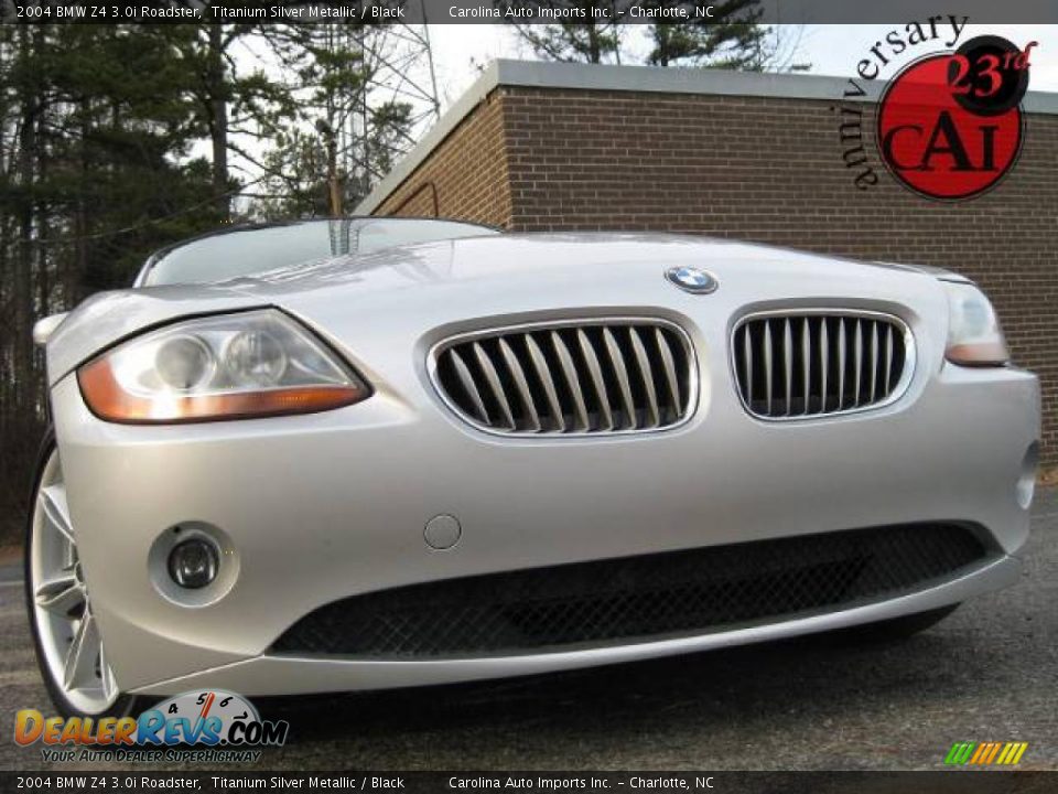 2004 BMW Z4 3.0i Roadster Titanium Silver Metallic / Black Photo #1