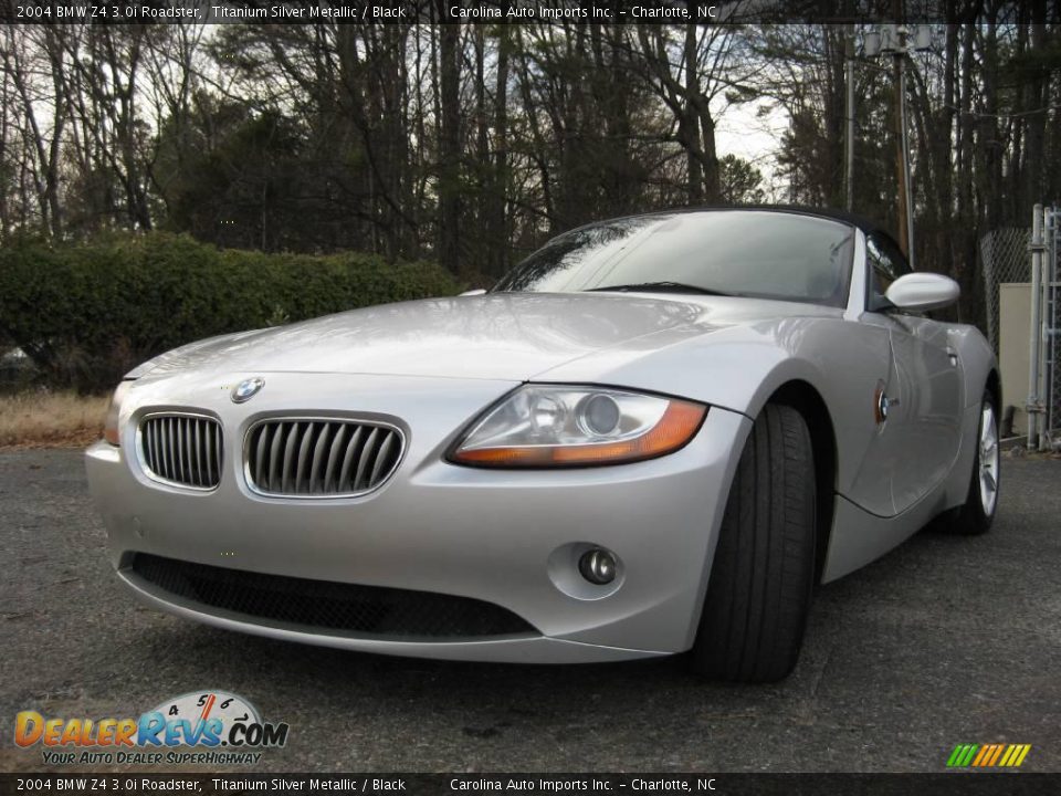 2004 BMW Z4 3.0i Roadster Titanium Silver Metallic / Black Photo #4