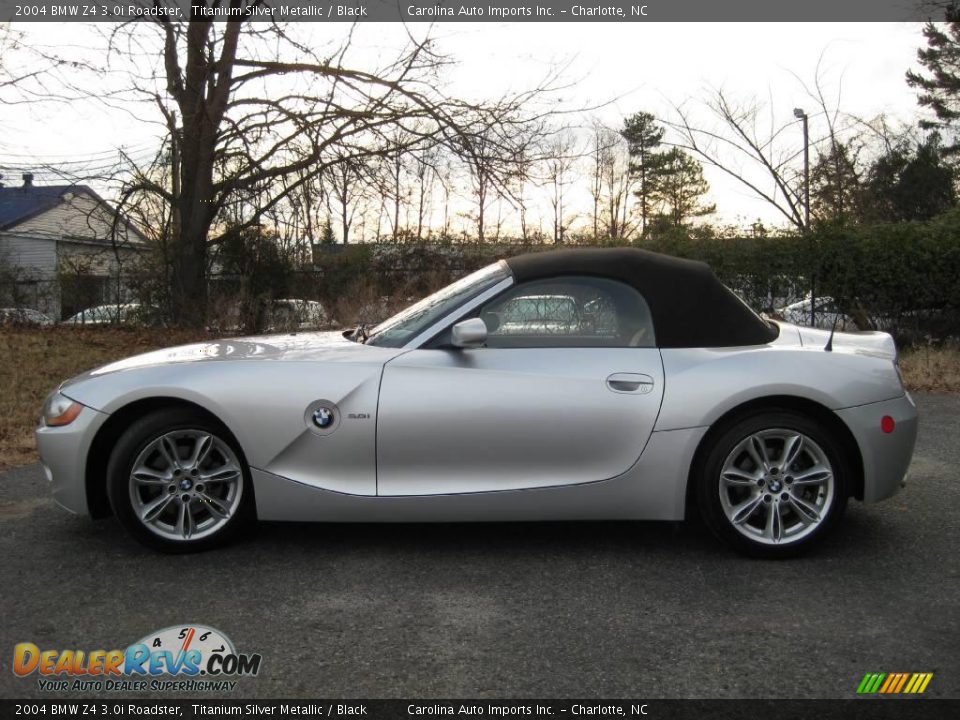 2004 BMW Z4 3.0i Roadster Titanium Silver Metallic / Black Photo #5