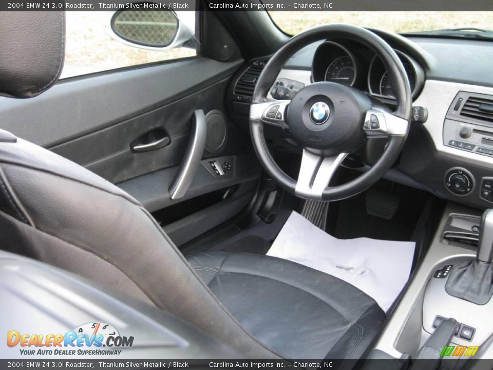 2004 BMW Z4 3.0i Roadster Titanium Silver Metallic / Black Photo #10