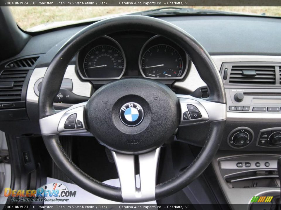 2004 BMW Z4 3.0i Roadster Titanium Silver Metallic / Black Photo #13