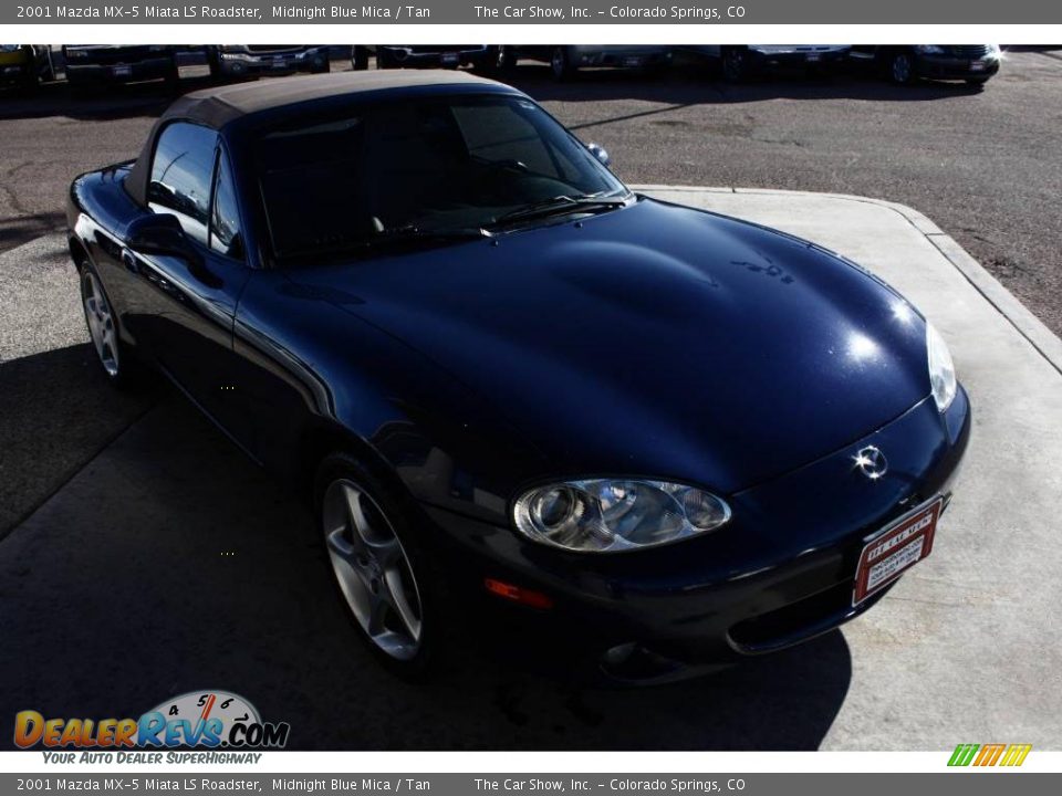 2001 Mazda MX-5 Miata LS Roadster Midnight Blue Mica / Tan Photo #3