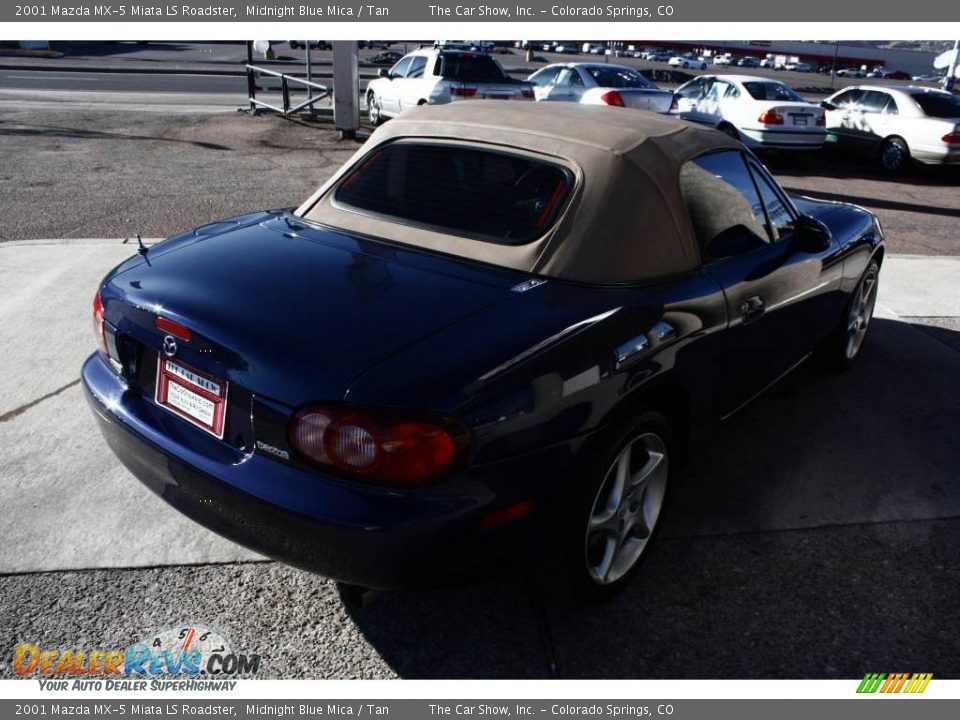 2001 Mazda MX-5 Miata LS Roadster Midnight Blue Mica / Tan Photo #4