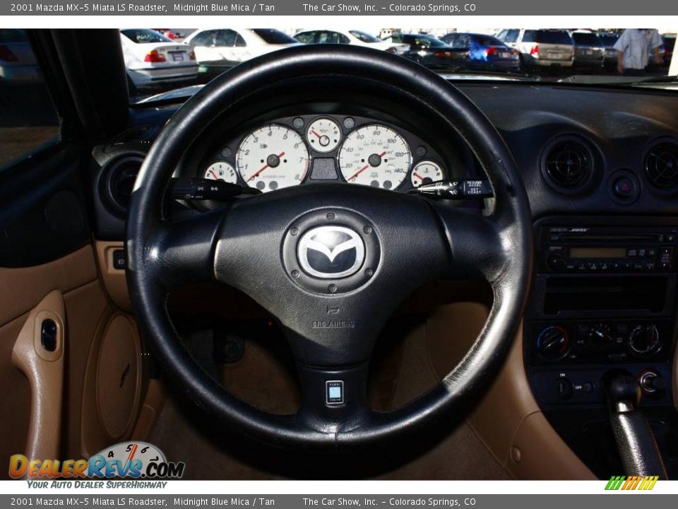 2001 Mazda MX-5 Miata LS Roadster Midnight Blue Mica / Tan Photo #8
