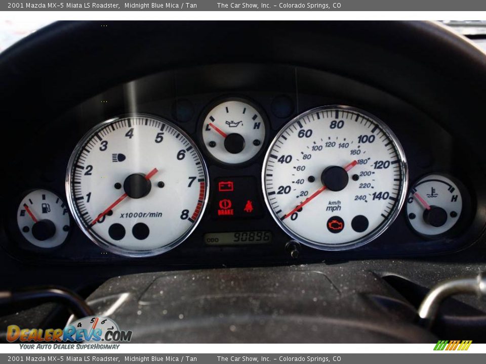 2001 Mazda MX-5 Miata LS Roadster Midnight Blue Mica / Tan Photo #9