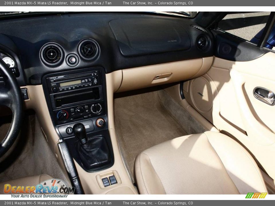 2001 Mazda MX-5 Miata LS Roadster Midnight Blue Mica / Tan Photo #12