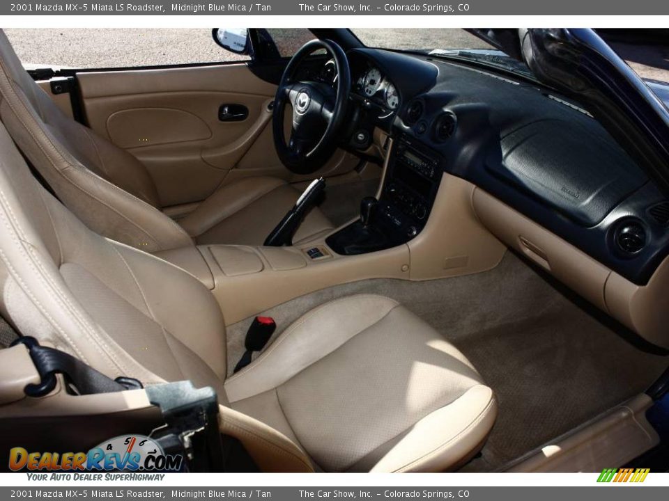 2001 Mazda MX-5 Miata LS Roadster Midnight Blue Mica / Tan Photo #13