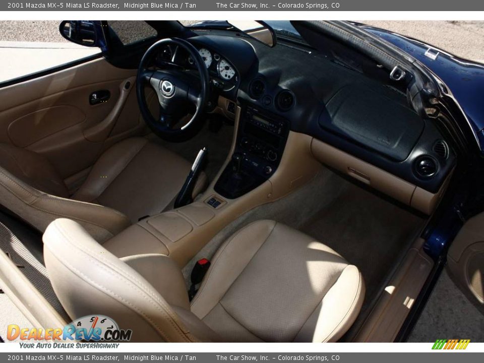 2001 Mazda MX-5 Miata LS Roadster Midnight Blue Mica / Tan Photo #14