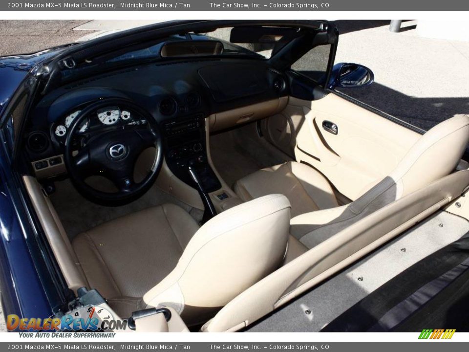 2001 Mazda MX-5 Miata LS Roadster Midnight Blue Mica / Tan Photo #15