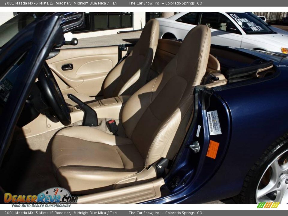2001 Mazda MX-5 Miata LS Roadster Midnight Blue Mica / Tan Photo #16