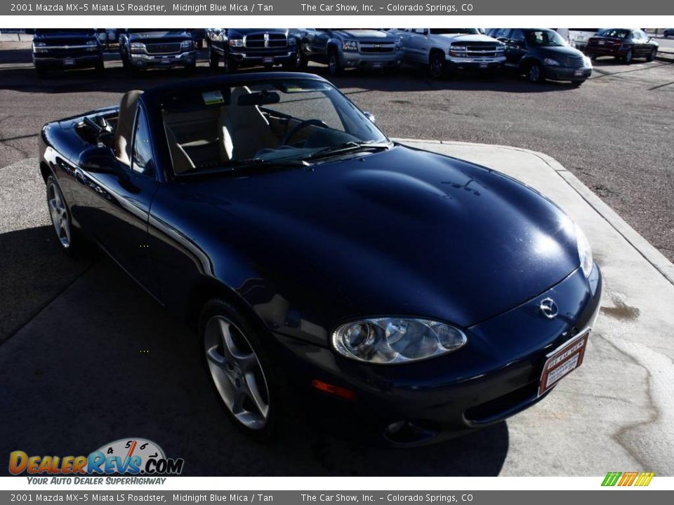 2001 Mazda MX-5 Miata LS Roadster Midnight Blue Mica / Tan Photo #25