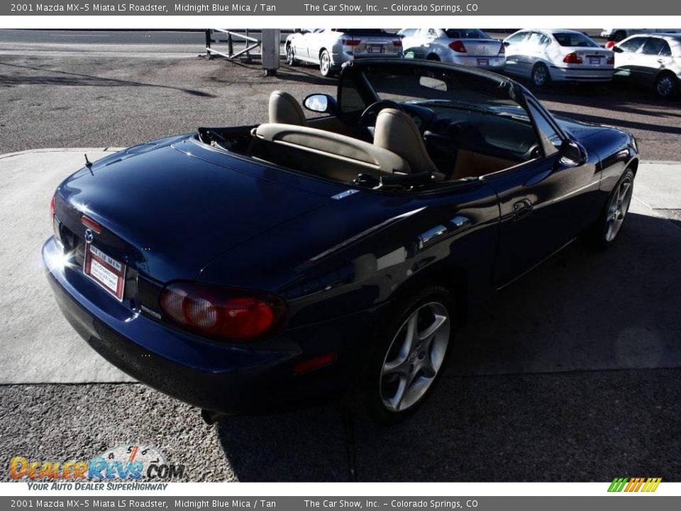 2001 Mazda MX-5 Miata LS Roadster Midnight Blue Mica / Tan Photo #26
