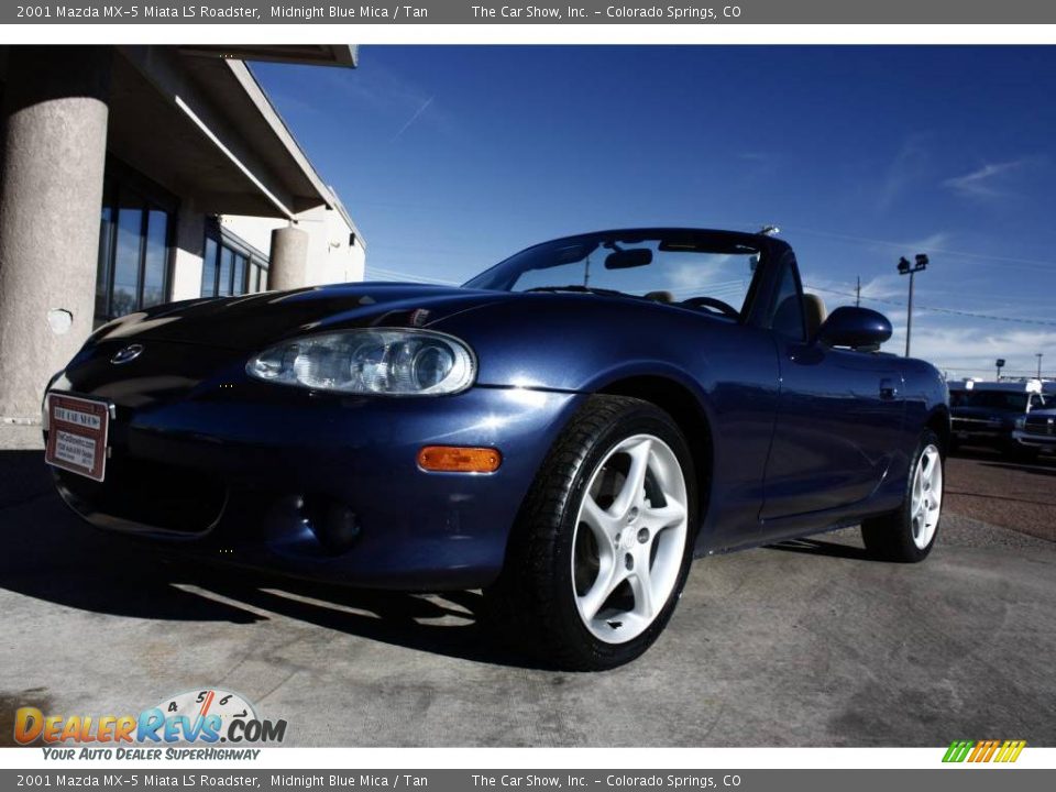 2001 Mazda MX-5 Miata LS Roadster Midnight Blue Mica / Tan Photo #28