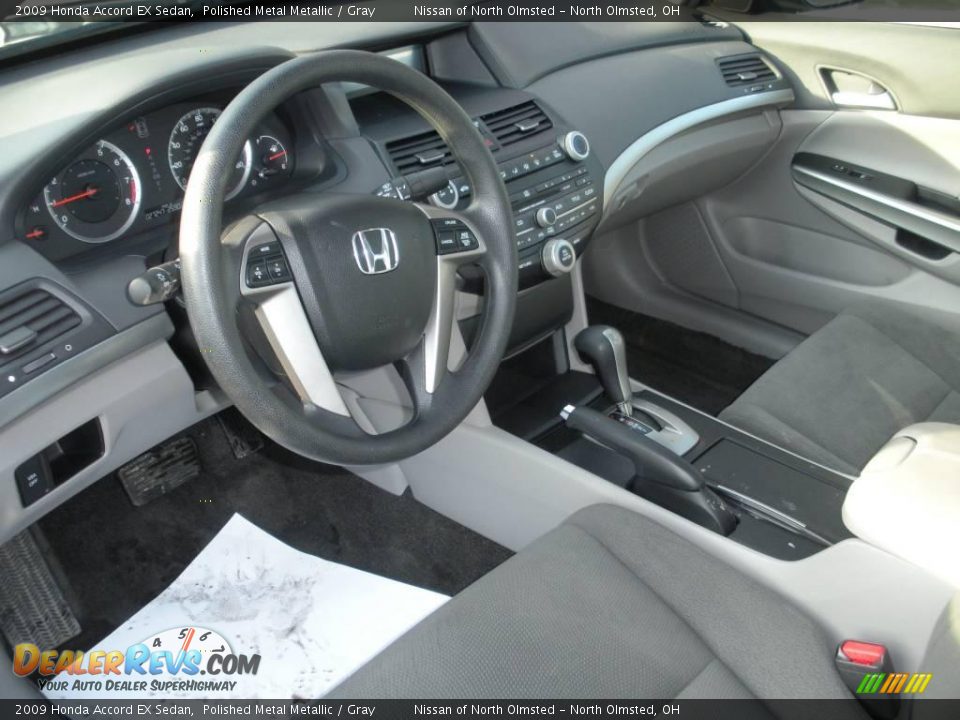 2009 Honda Accord EX Sedan Polished Metal Metallic / Gray Photo #11