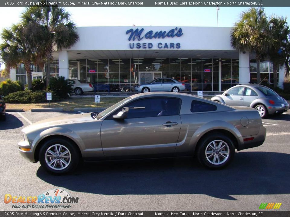 2005 Ford Mustang V6 Premium Coupe Mineral Grey Metallic / Dark Charcoal Photo #1