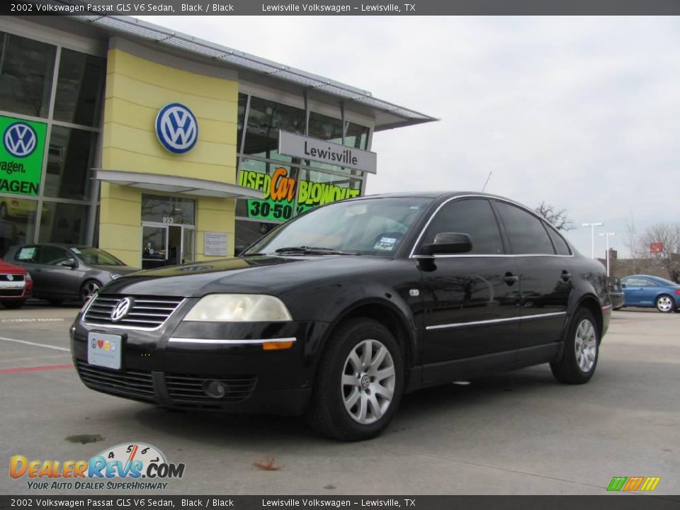 2002 Volkswagen Passat GLS V6 Sedan Black / Black Photo #1