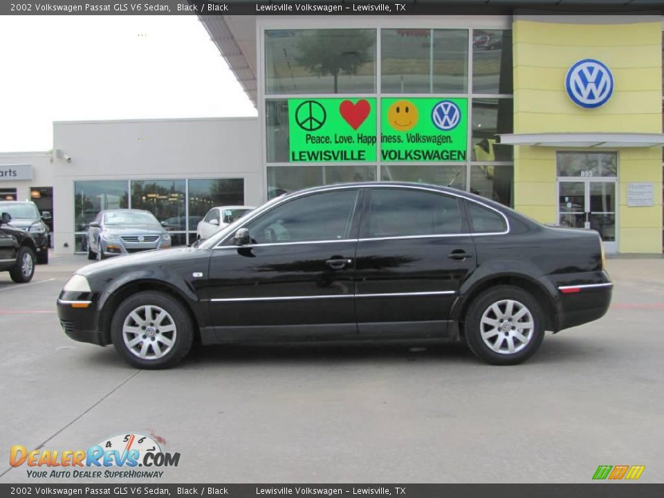2002 Volkswagen Passat GLS V6 Sedan Black / Black Photo #2