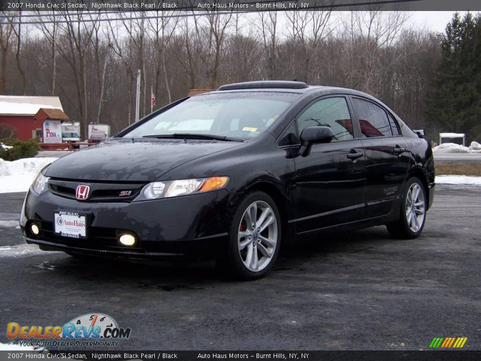 2007 Honda Civic Si Sedan Nighthawk Black Pearl / Black Photo #1