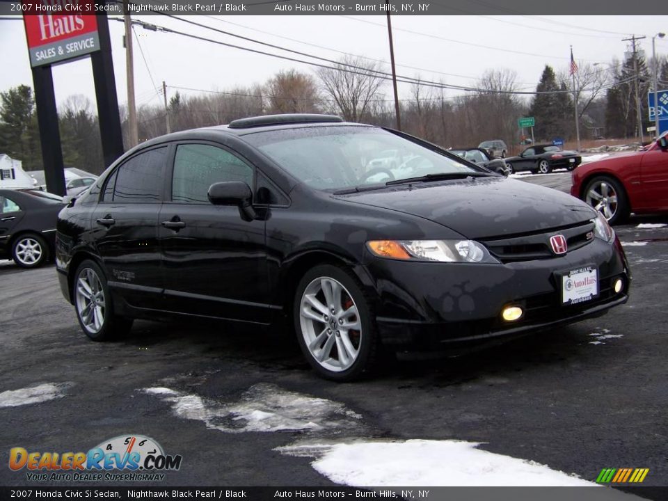 2007 Honda Civic Si Sedan Nighthawk Black Pearl / Black Photo #3