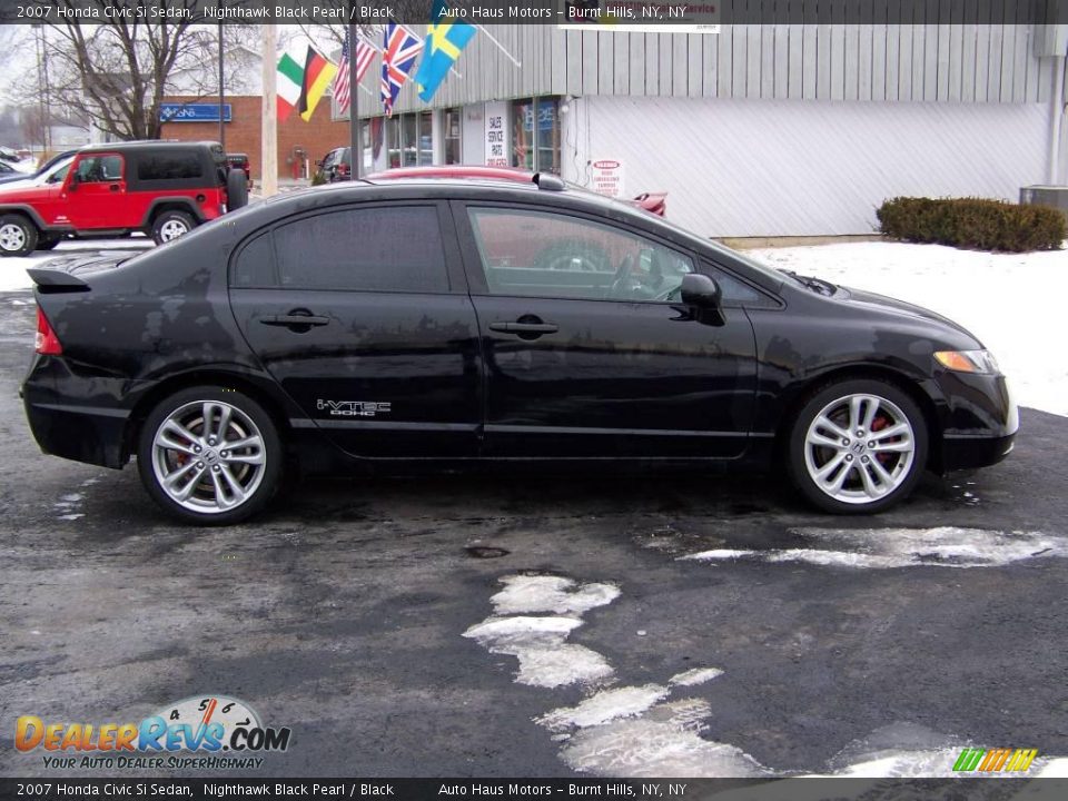 2007 Honda Civic Si Sedan Nighthawk Black Pearl / Black Photo #4