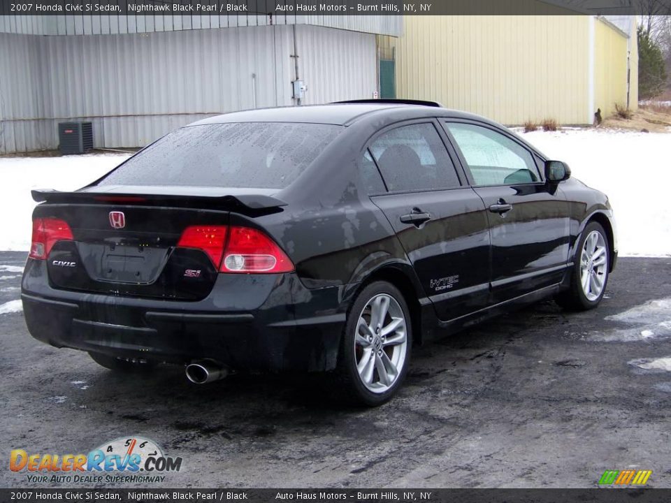 2007 Honda Civic Si Sedan Nighthawk Black Pearl / Black Photo #5