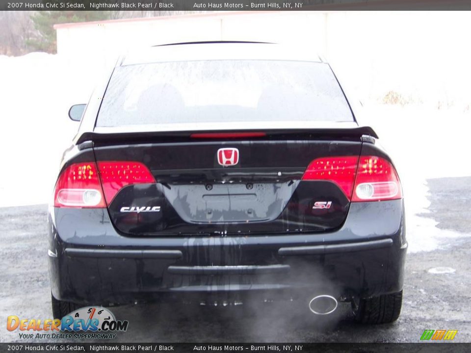 2007 Honda Civic Si Sedan Nighthawk Black Pearl / Black Photo #6