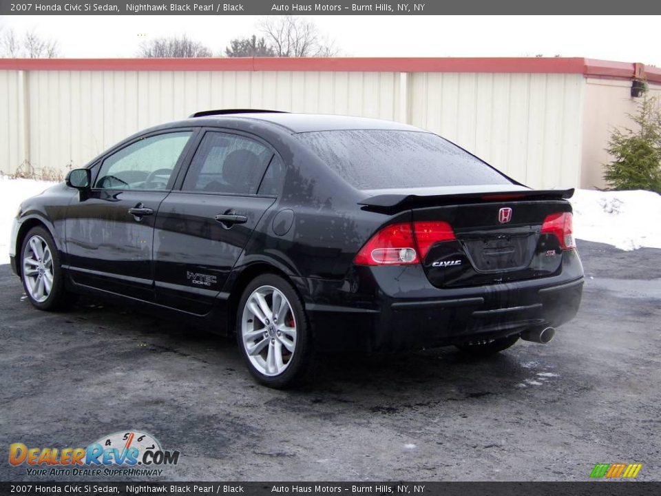 2007 Honda Civic Si Sedan Nighthawk Black Pearl / Black Photo 7