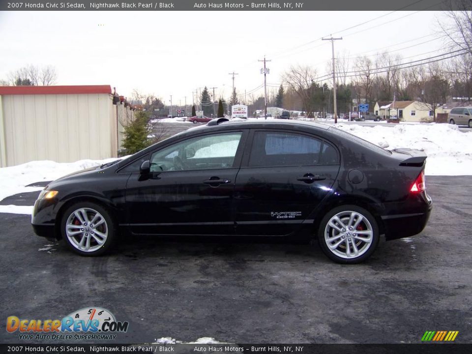 2007 Honda Civic Si Sedan Nighthawk Black Pearl / Black Photo #8