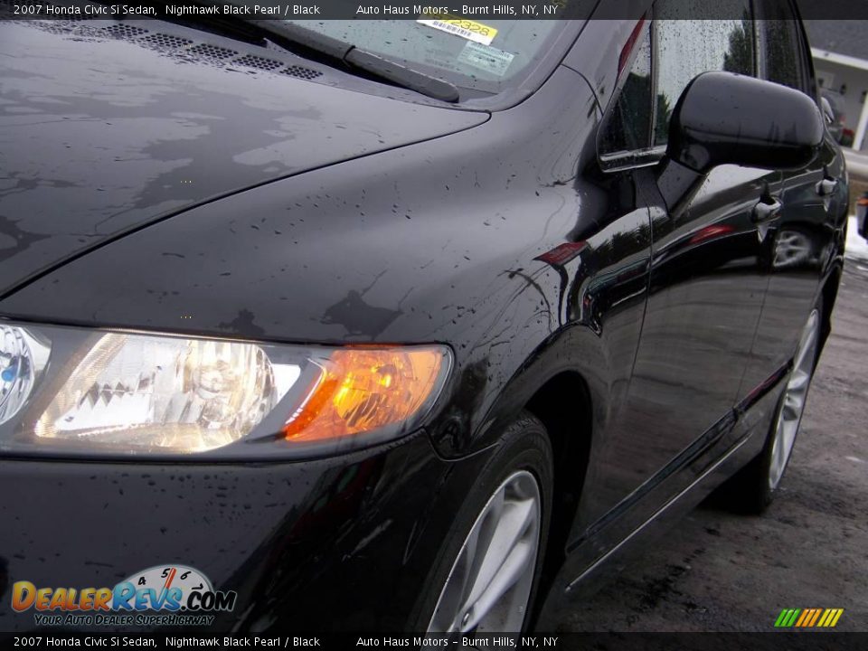 2007 Honda Civic Si Sedan Nighthawk Black Pearl / Black Photo #11