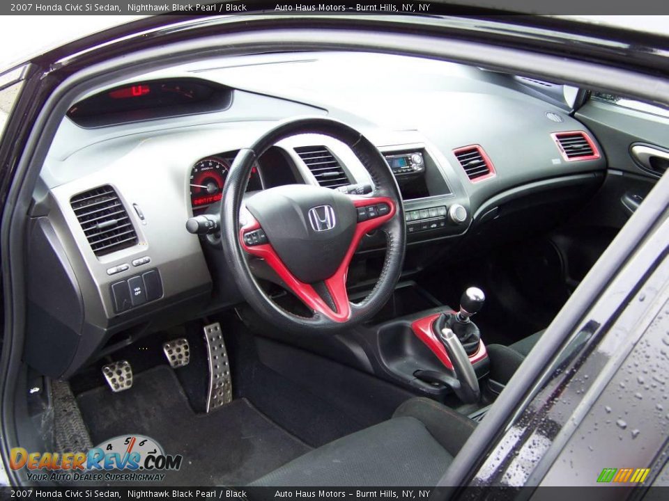 2007 Honda Civic Si Sedan Nighthawk Black Pearl / Black Photo #23