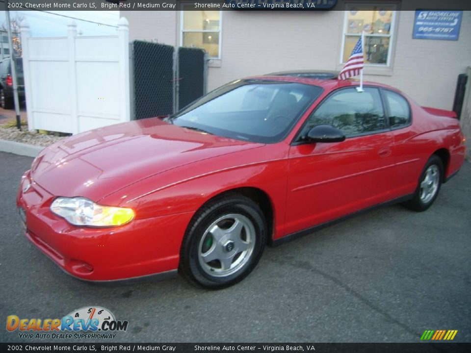 2002 Chevrolet Monte Carlo LS Bright Red / Medium Gray Photo #2