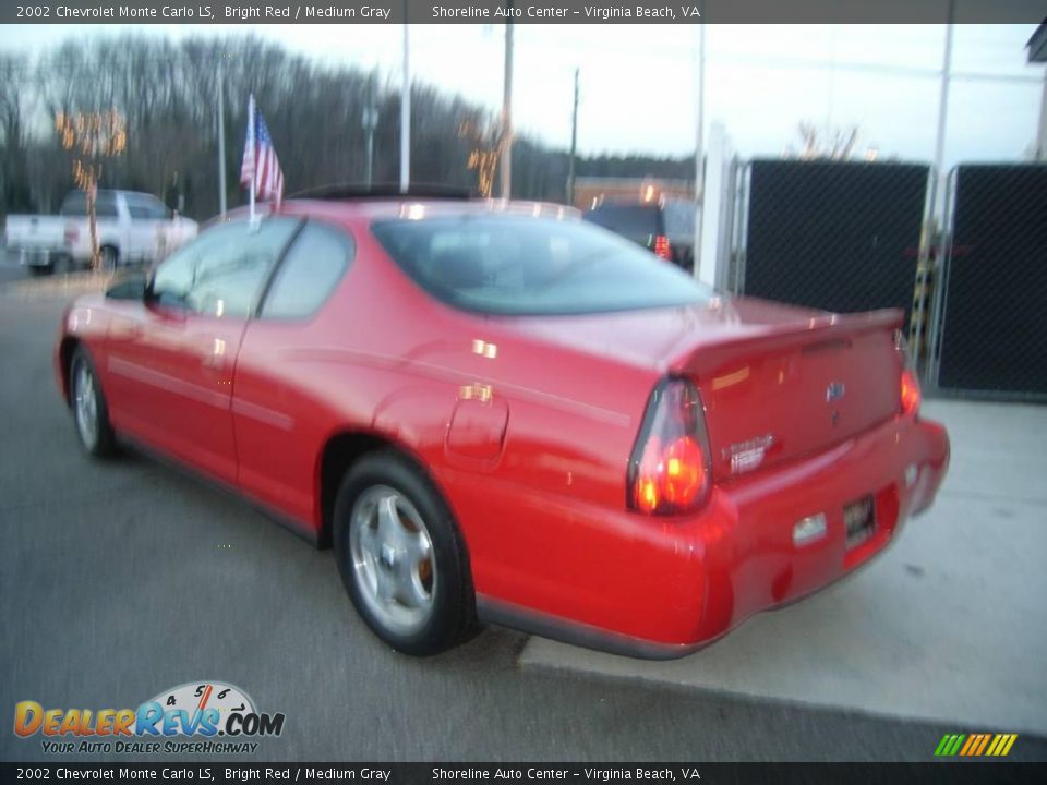 2002 Chevrolet Monte Carlo LS Bright Red / Medium Gray Photo #4