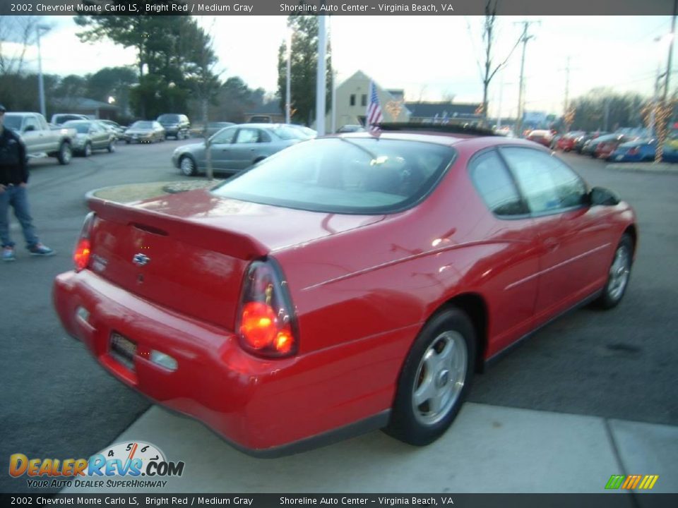 2002 Chevrolet Monte Carlo LS Bright Red / Medium Gray Photo #6