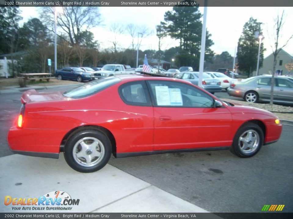 2002 Chevrolet Monte Carlo LS Bright Red / Medium Gray Photo #7