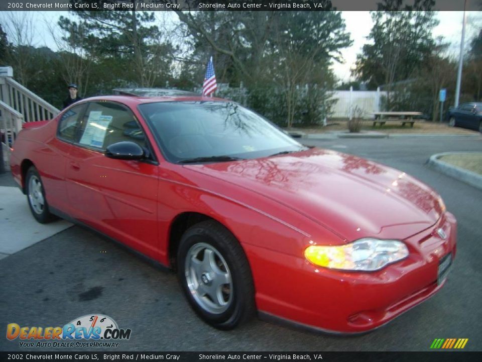 2002 Chevrolet Monte Carlo LS Bright Red / Medium Gray Photo #8