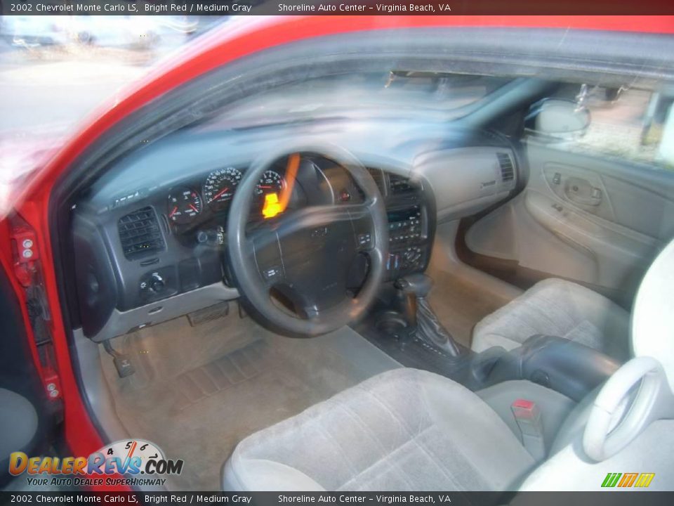 2002 Chevrolet Monte Carlo LS Bright Red / Medium Gray Photo #14