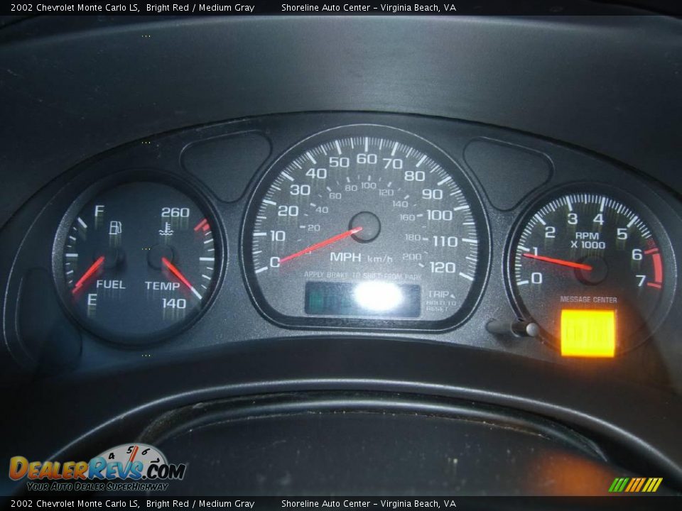 2002 Chevrolet Monte Carlo LS Bright Red / Medium Gray Photo #17