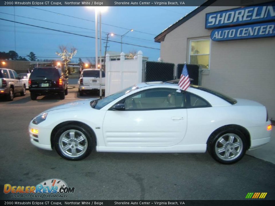 2000 Mitsubishi Eclipse GT Coupe Northstar White / Beige Photo #3