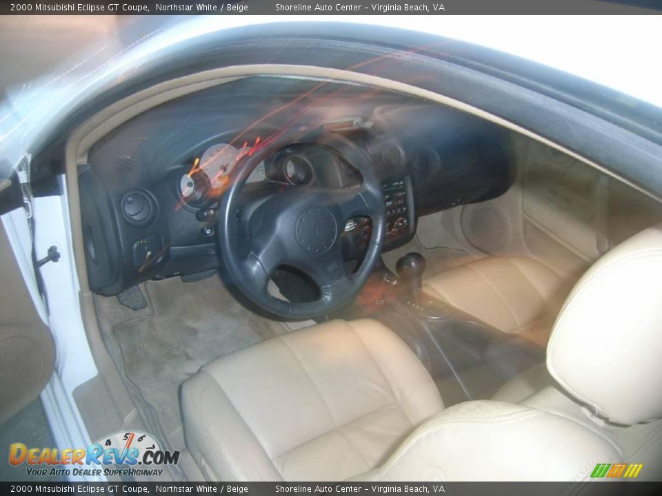 2000 Mitsubishi Eclipse GT Coupe Northstar White / Beige Photo #16