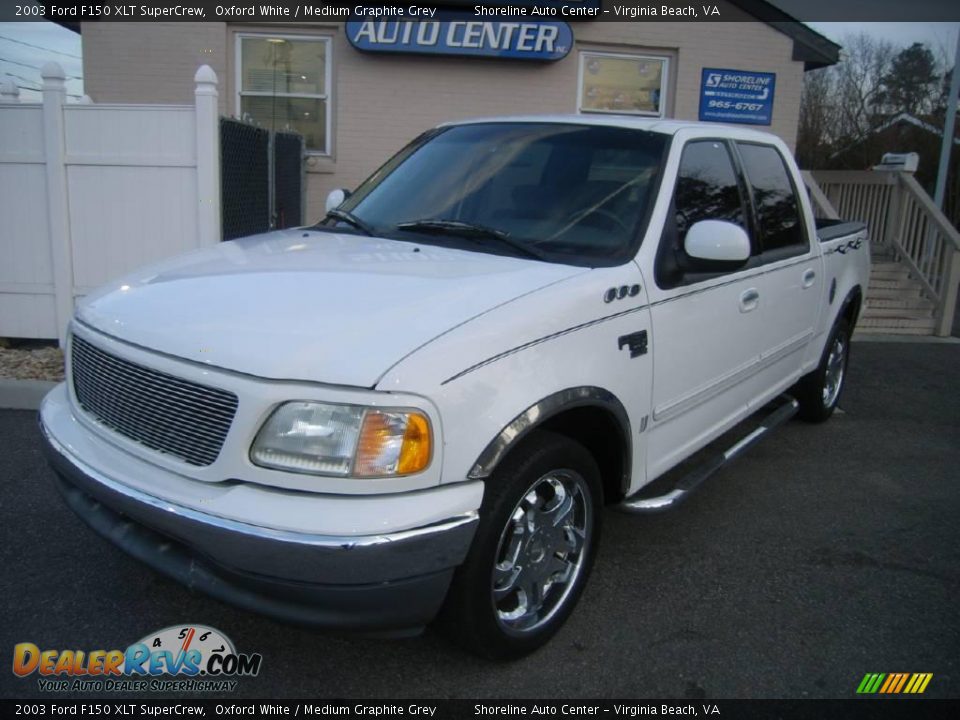 2003 Ford F150 XLT SuperCrew Oxford White / Medium Graphite Grey Photo #2