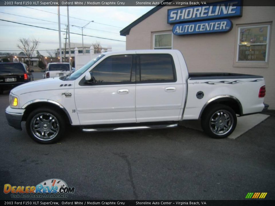 2003 Ford F150 XLT SuperCrew Oxford White / Medium Graphite Grey Photo #3