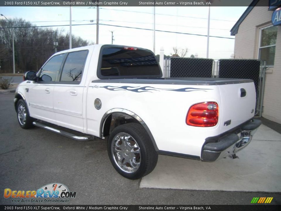 2003 Ford F150 XLT SuperCrew Oxford White / Medium Graphite Grey Photo #4