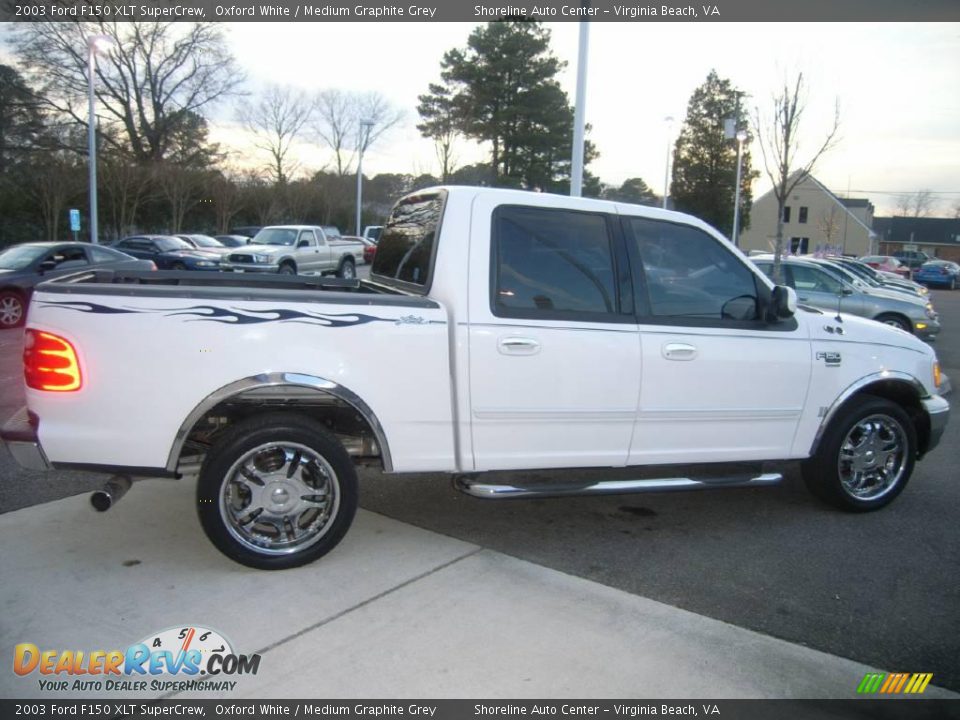 2003 Ford F150 XLT SuperCrew Oxford White / Medium Graphite Grey Photo #8